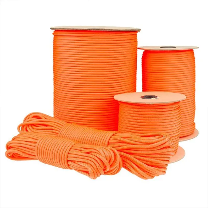 Type III 550 Paracord High-Vis Orange – 10m Hank