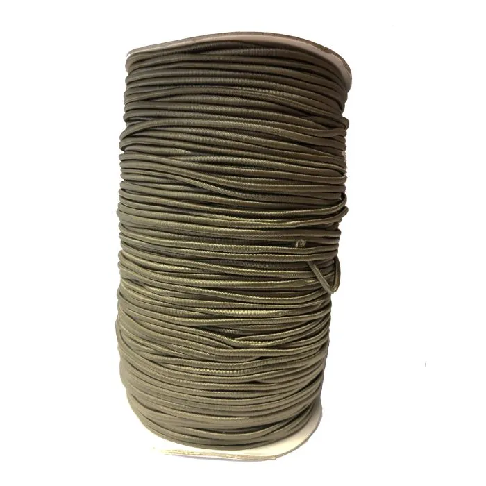 Shock cord 3mm elastic khaki - 10m Hank